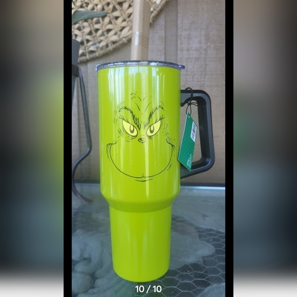Set of 2 Grinch Stainless steel tumbler with straw - Picture 3 of 10